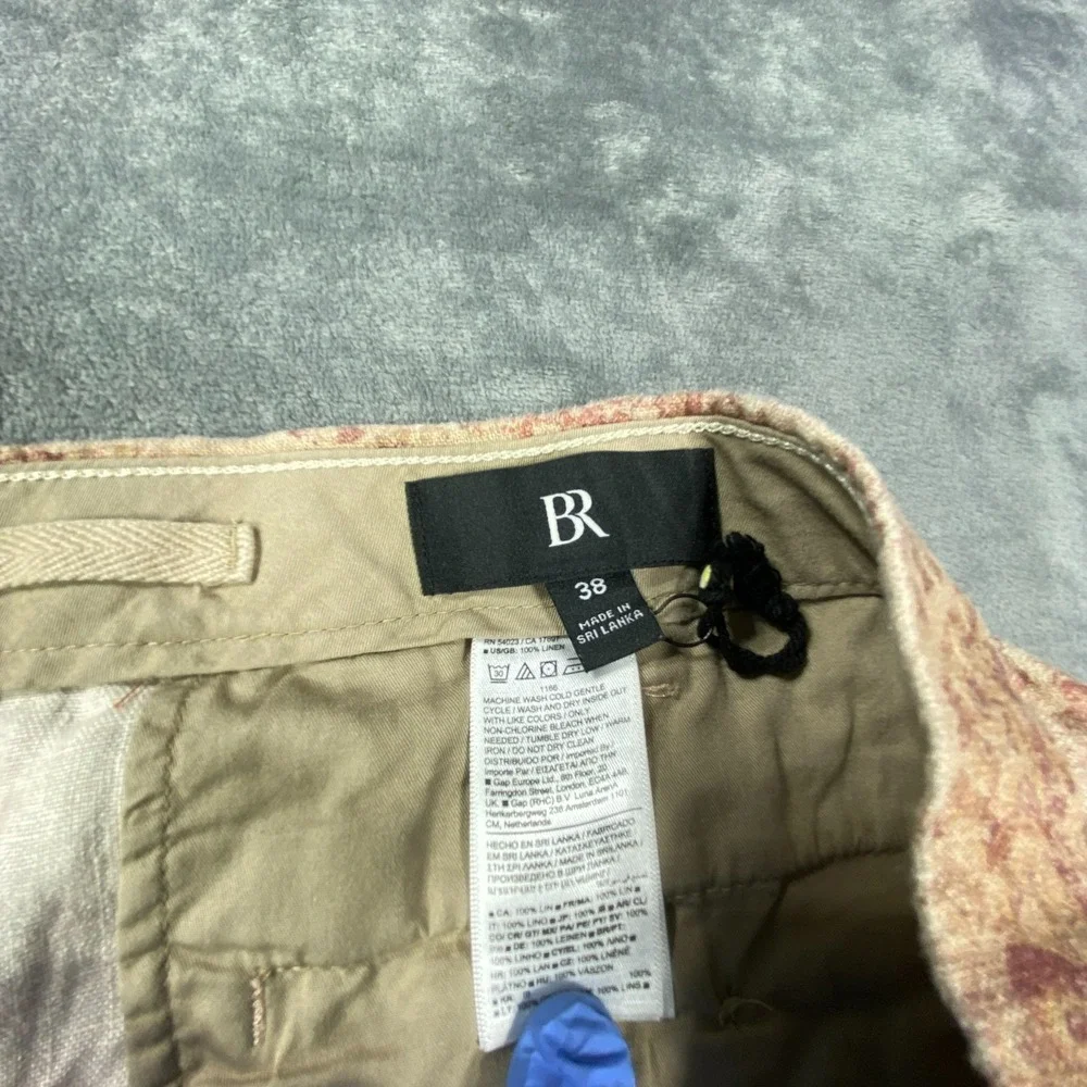 Banana‎ Republic Shorts Mens 38 Paisley Pink Linen Boho Resort Casual Vacation